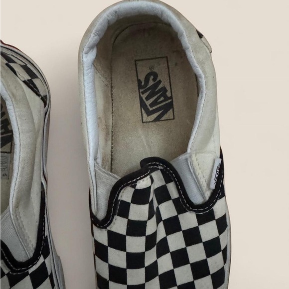 Vans Black and White Checkered Slip-On Sneakers - Picture 6 of 6